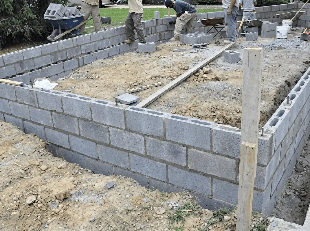 Professionals building a foundation with blocks in Los Angeles, CA